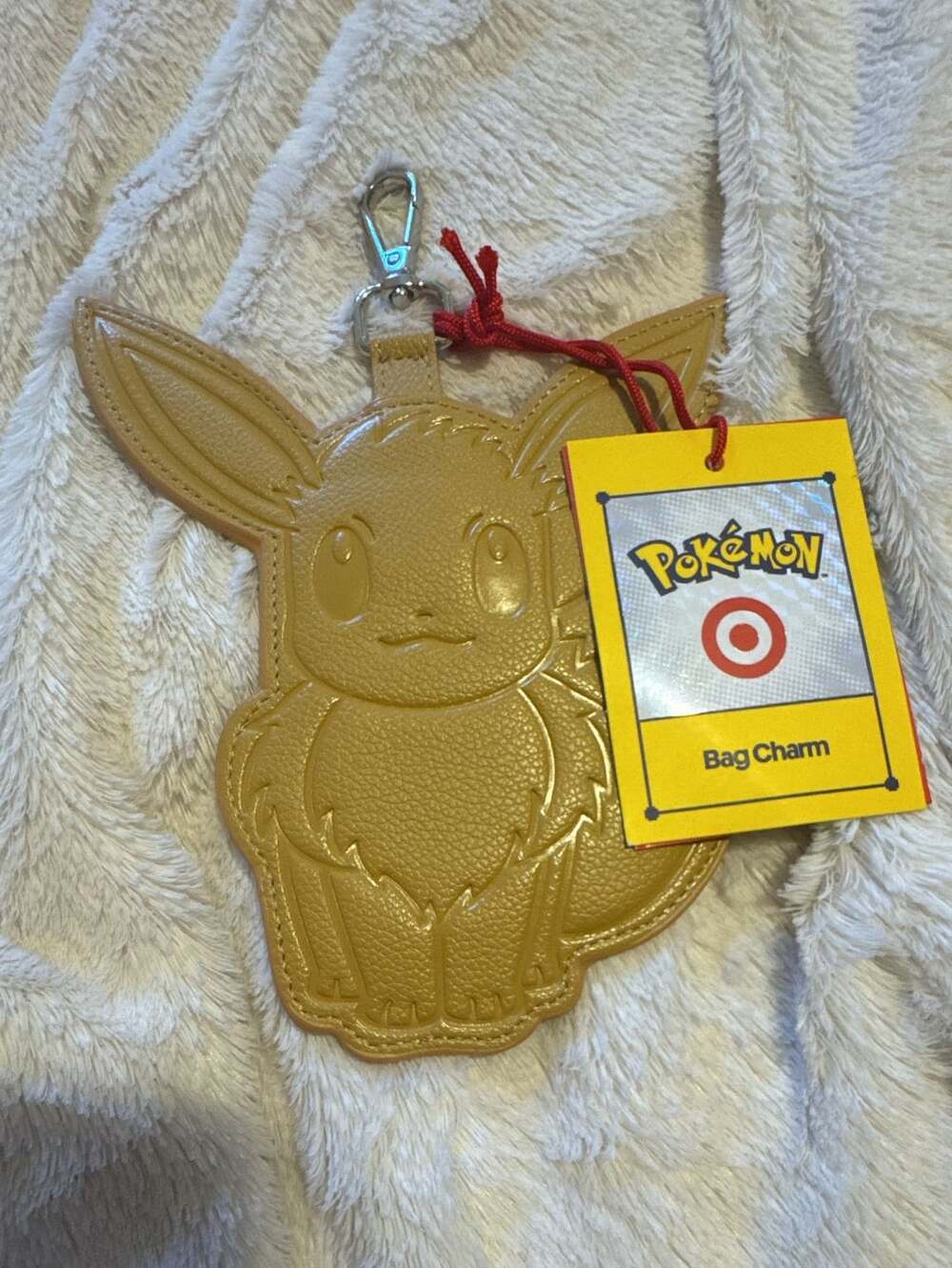 Pokemon Eevee Bag Charm Size 5.75 in x 8 in Brown Faux Leather - Picture 2 of 3